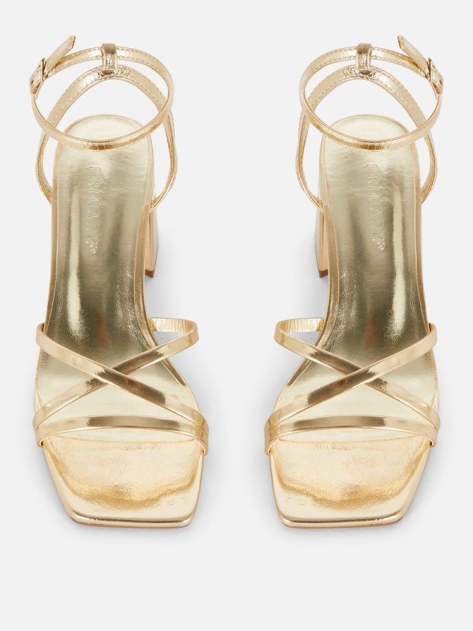 Cross Strap Block Heel Sandals - Image 2