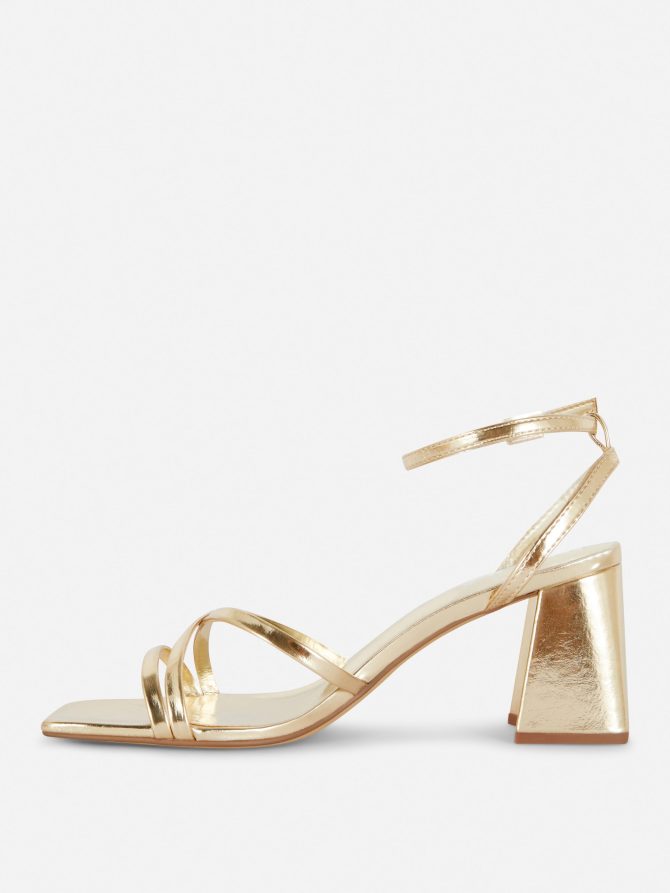 Cross Strap Block Heel Sandals - Image 4