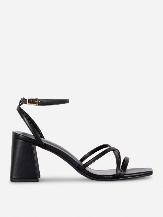 Cross Strap Block Heel Sandals