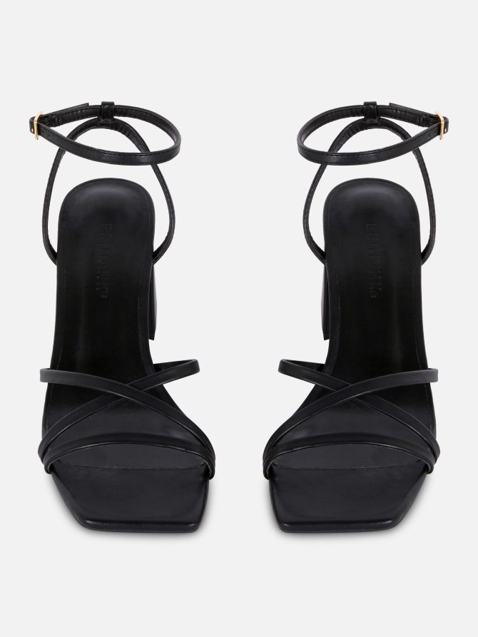 Cross Strap Block Heel Sandals - Image 2