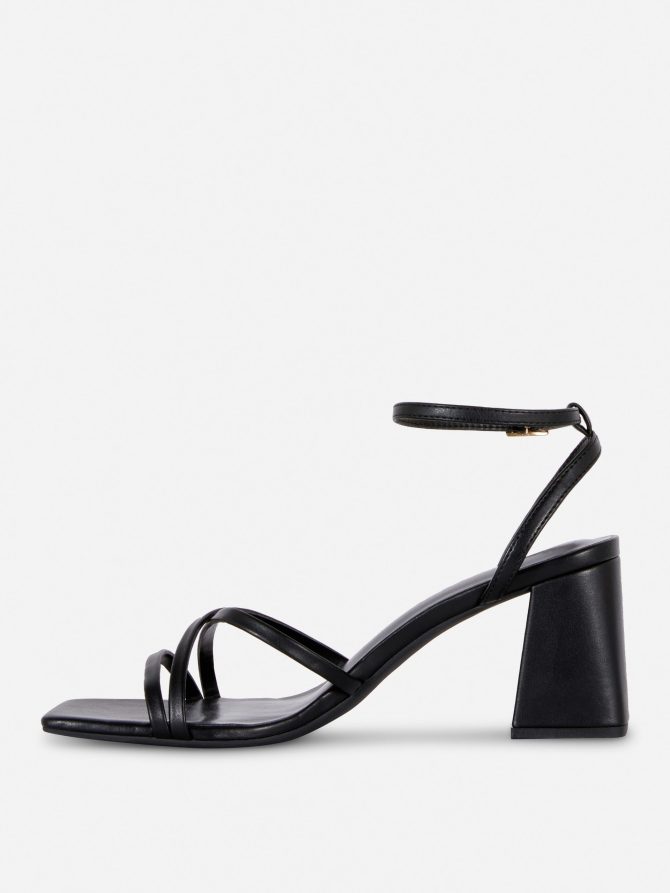 Cross Strap Block Heel Sandals - Image 4
