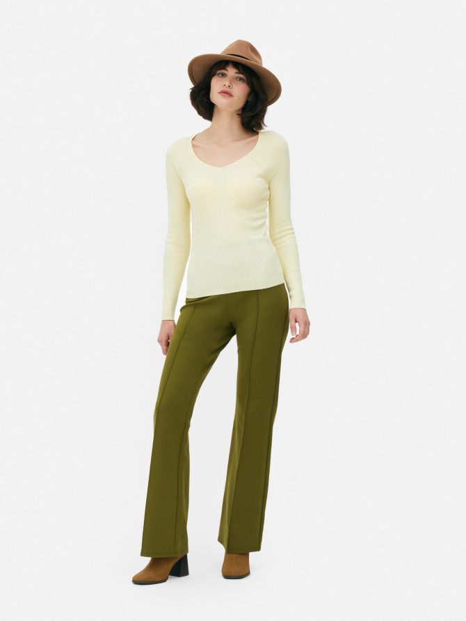 V-Neck Rib Top