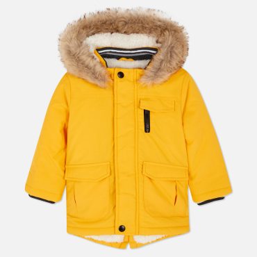 Faux Fur Trim Hooded Parka