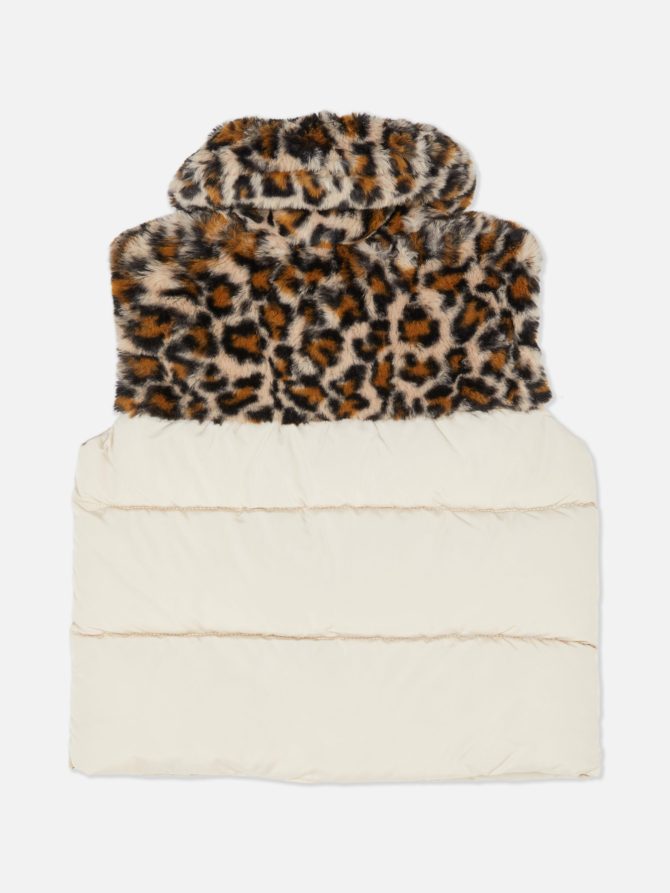Faux Fur Leopard Vest - Image 4