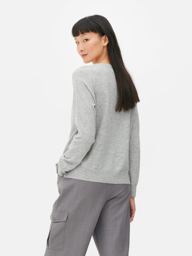 Crew Neck Fine Knit Sweater - Image 4