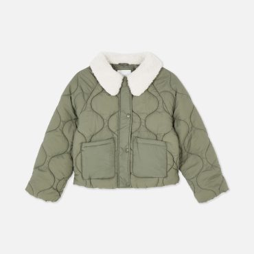 Quilted Fleece Collar Jacket