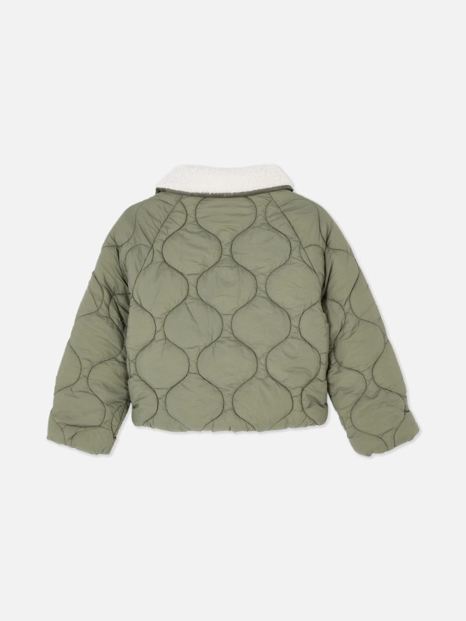 Quilted Fleece Collar Jacket - Image 2