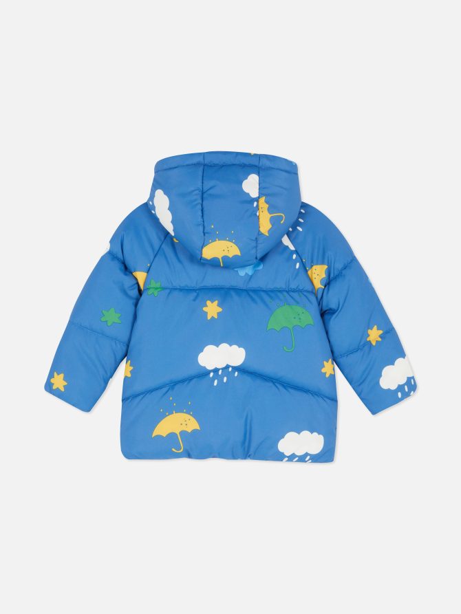 Graphic Print Hooded Puffer Jacket - Image 4