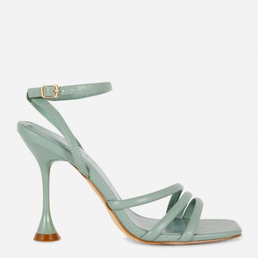 Asymmetric Strap Heeled Sandals