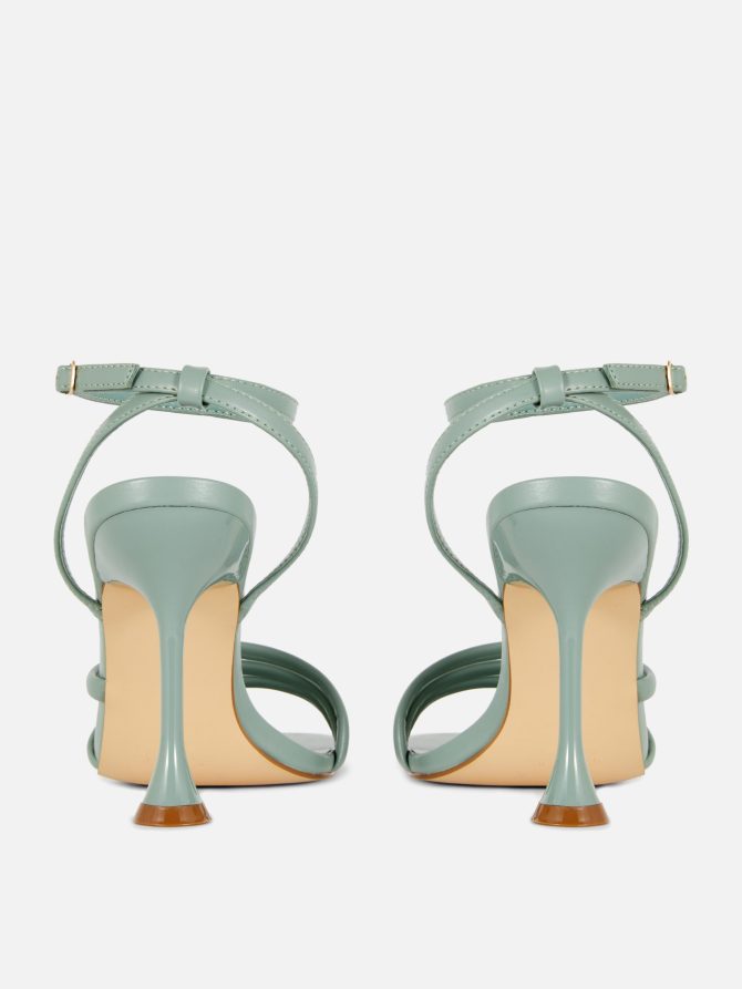 Asymmetric Strap Heeled Sandals - Image 3