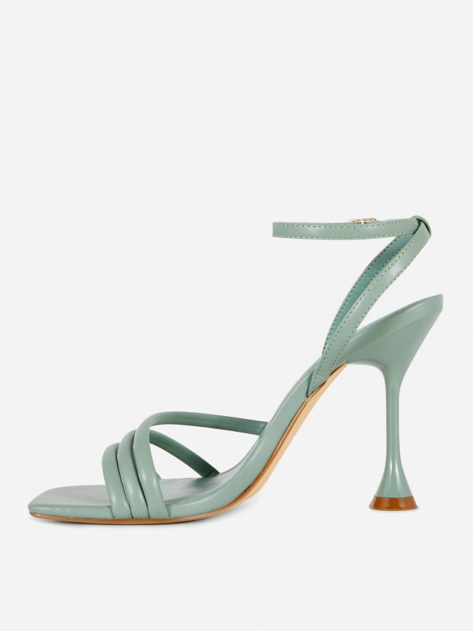 Asymmetric Strap Heeled Sandals - Image 4