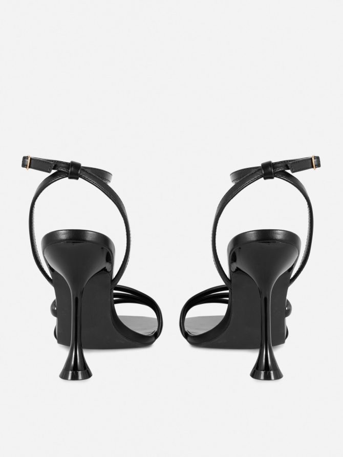 Asymmetric Strap Heeled Sandals - Image 3