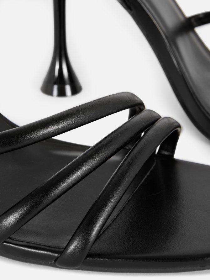 Asymmetric Strap Heeled Sandals - Image 5