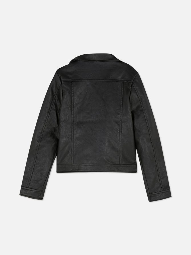 Faux Leather Biker Jacket - Image 4