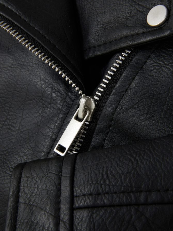 Faux Leather Biker Jacket - Image 5