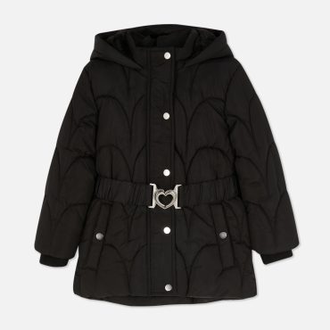 Belted Padded Hooded Jacket