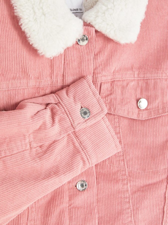 Fleece Collar Corduroy Jacket - Image 5
