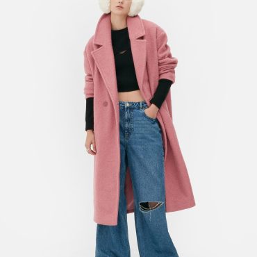 Rita Ora Oversized Double-Breasted Coat