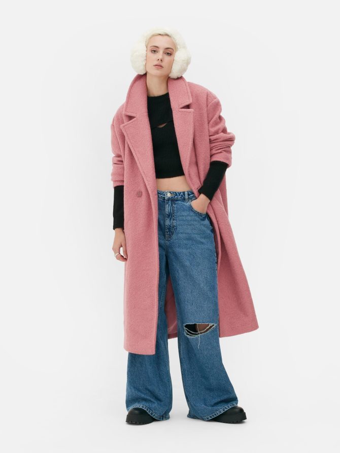 Rita Ora Oversized Double-Breasted Coat
