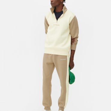 Two-Tone Quarter Zip Sweatshirt