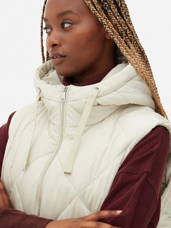 Padded Vest With Hood - Image 3