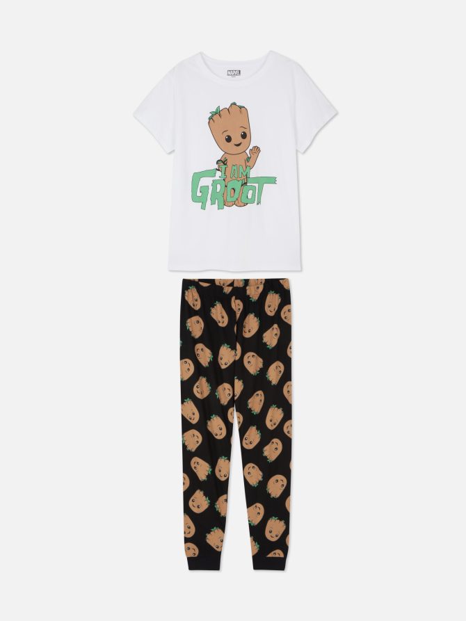 Disney Character Print Jersey Pajamas