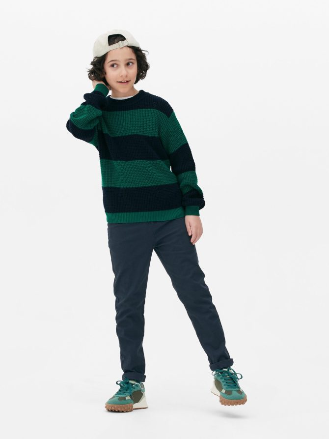 Striped Waffle Knit Sweater