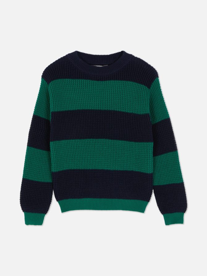 Striped Waffle Knit Sweater - Image 3