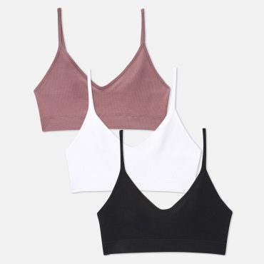 3-Pack Cropped Cami Seamfree Bralettes