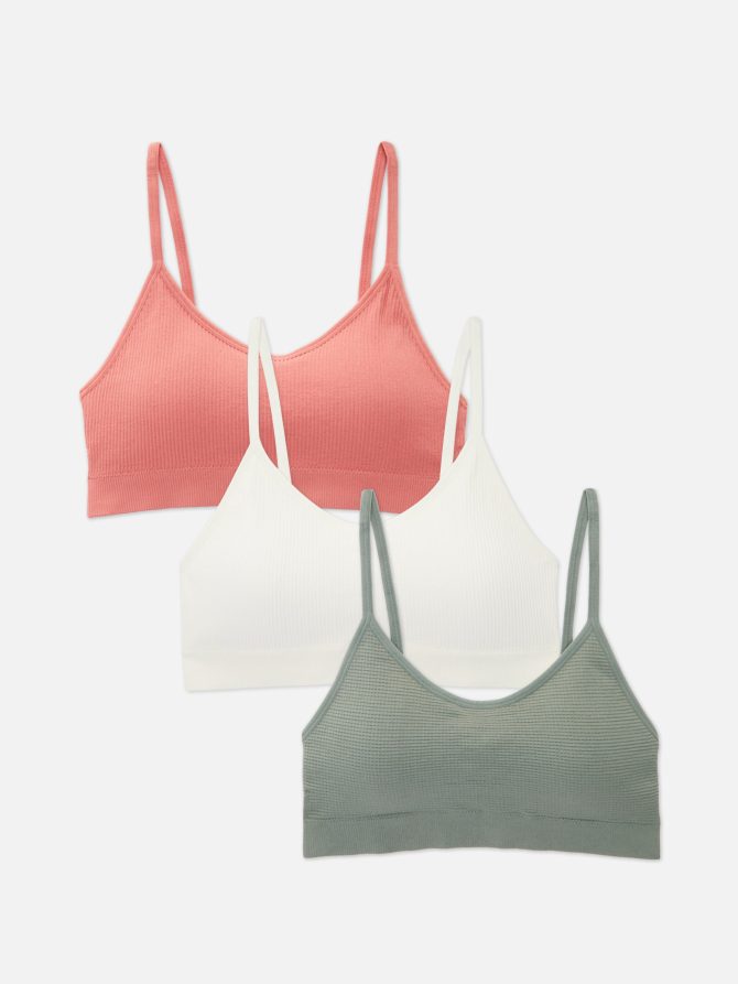 3-Pack Seamfree Cropped Cami Bralettes