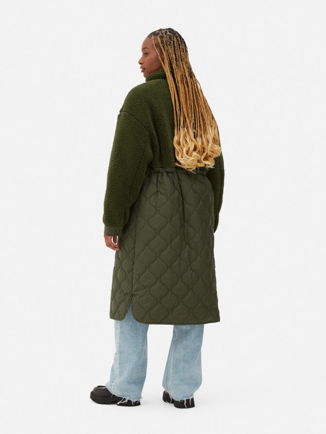 Quilted Fleece Coat - Image 4