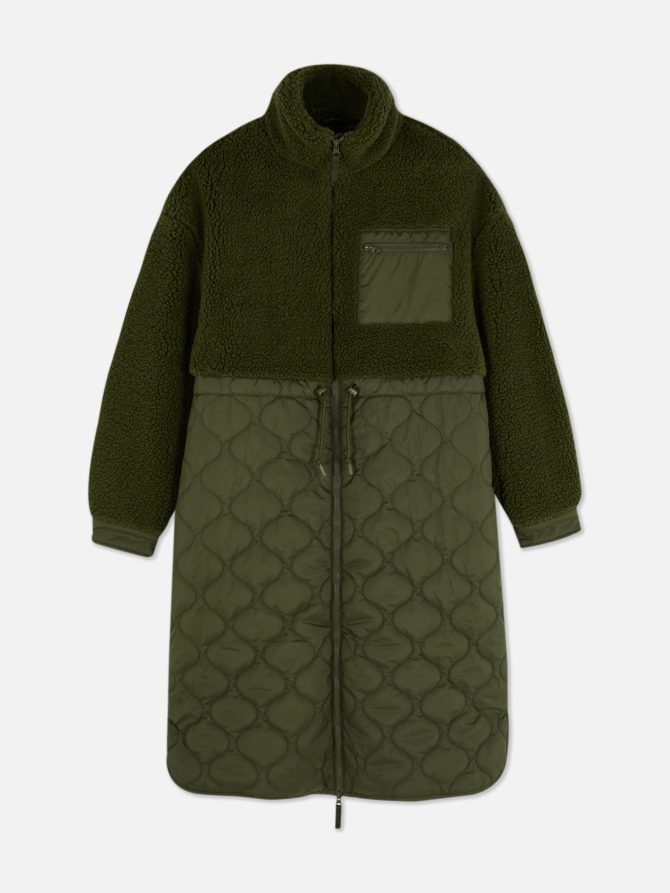 Quilted Fleece Coat - Image 5