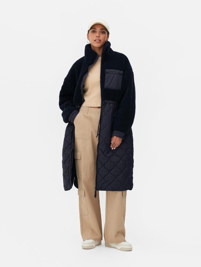 Quilted Fleece Coat