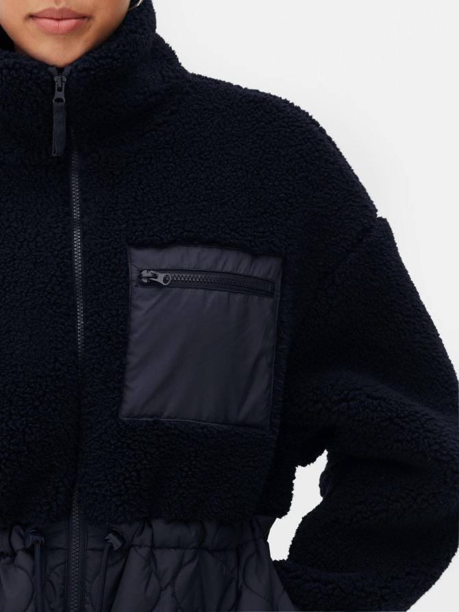 Quilted Fleece Coat - Image 3