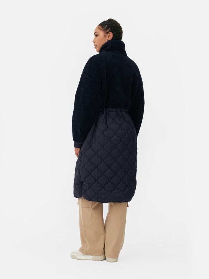 Quilted Fleece Coat - Image 4