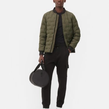 Geometric Quilted Bomber Jacket