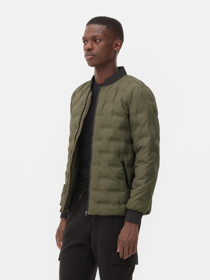 Geometric Quilted Bomber Jacket - Image 2