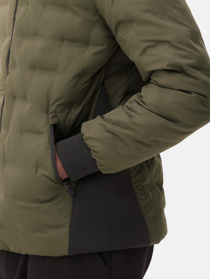 Geometric Quilted Bomber Jacket - Image 3