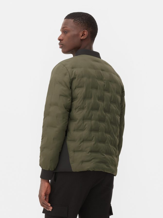 Geometric Quilted Bomber Jacket - Image 4