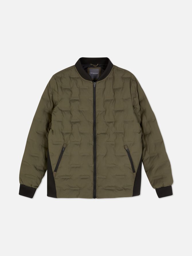 Geometric Quilted Bomber Jacket - Image 5