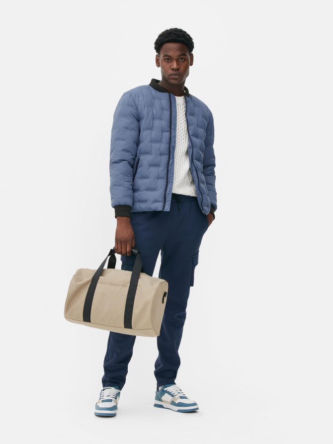 Geometric Quilted Bomber Jacket