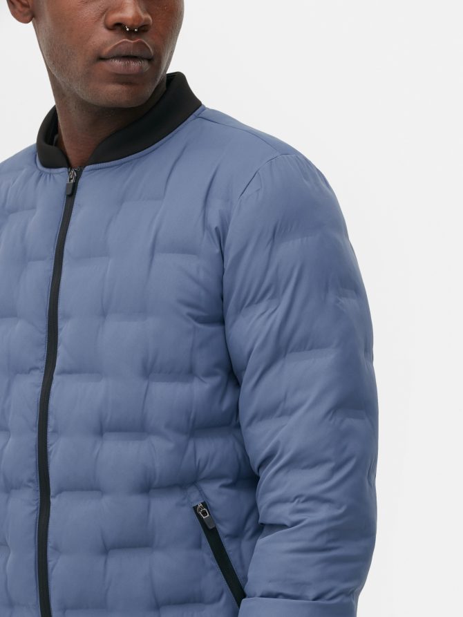 Geometric Quilted Bomber Jacket - Image 3