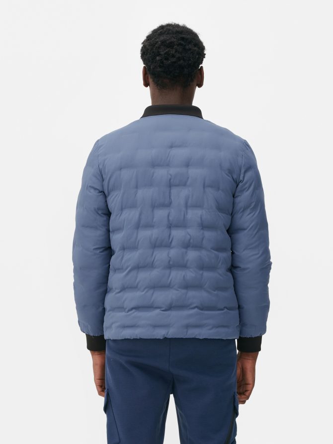 Geometric Quilted Bomber Jacket - Image 4