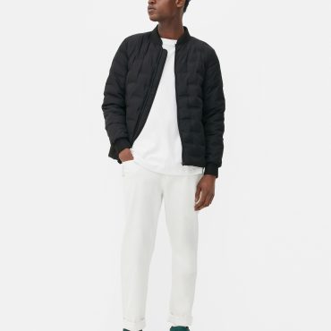Geometric Quilted Bomber Jacket