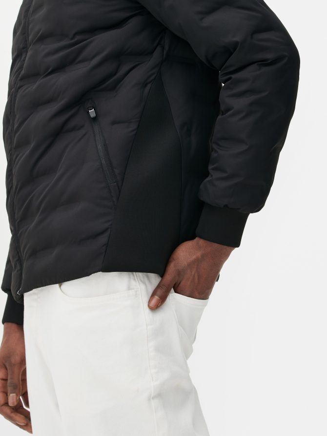 Geometric Quilted Bomber Jacket - Image 3