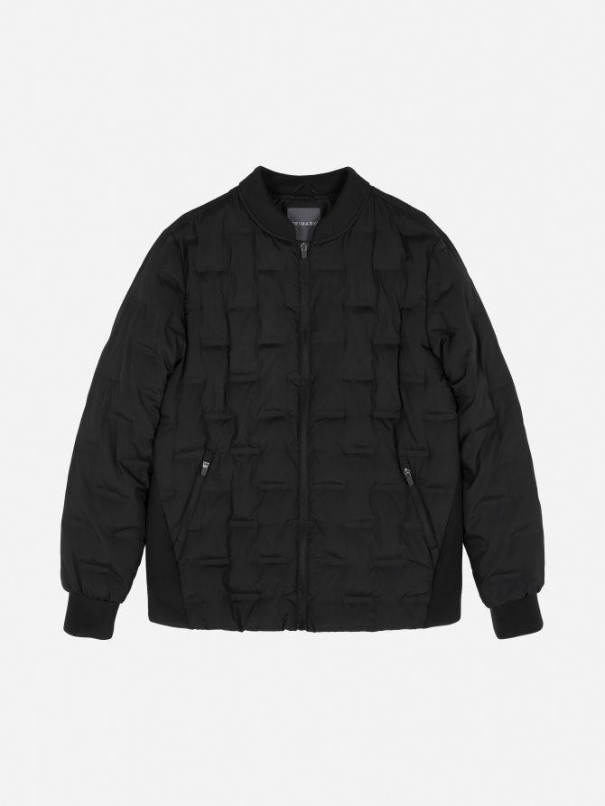 Geometric Quilted Bomber Jacket - Image 5