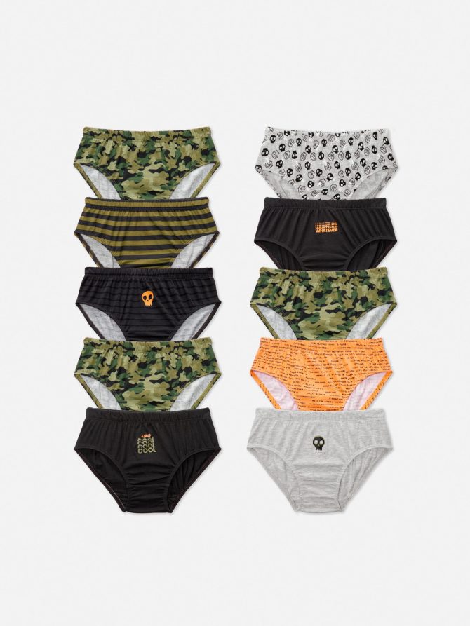 10-Pack Multi Camo Briefs