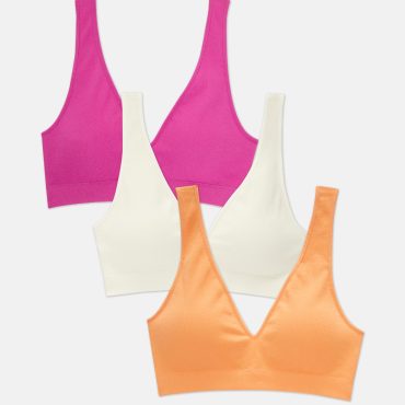 3-Pack Seamfree V-Neck Bralettes