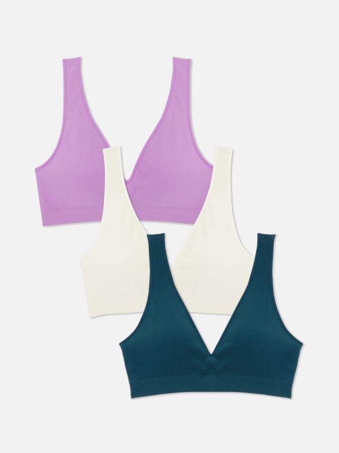 3-Pack Seamfree V-Neck Bralettes
