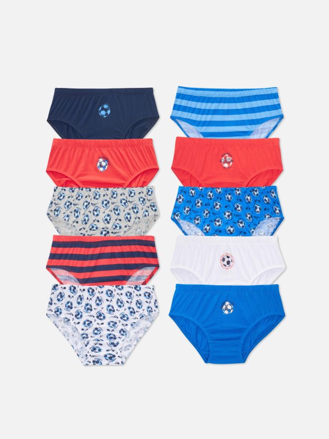 10-Pack Soccer Print Briefs
